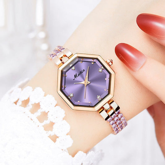 Rose Stone Octagonal Watch