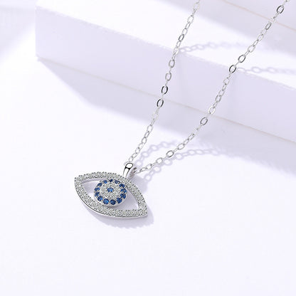 s925 Sterling Silver Jewelry European and American Atmospheric Demon Eye Necklace Eye Pendant