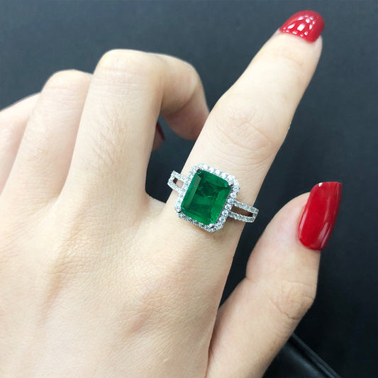 Emerald Opulence Square Ring