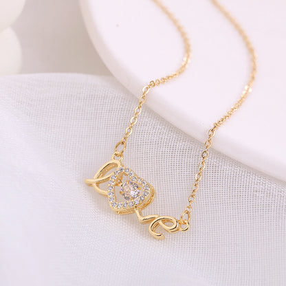 new year Gift New Titanium Steel Necklace Fashion New Love Smart Necklace Female Clavicle Chain Fashion Jewelry Woman