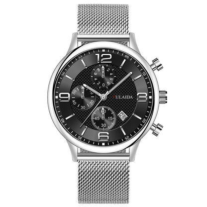 Mesh Strap Calendar Quartz Simple Casual All-match Men's Watch