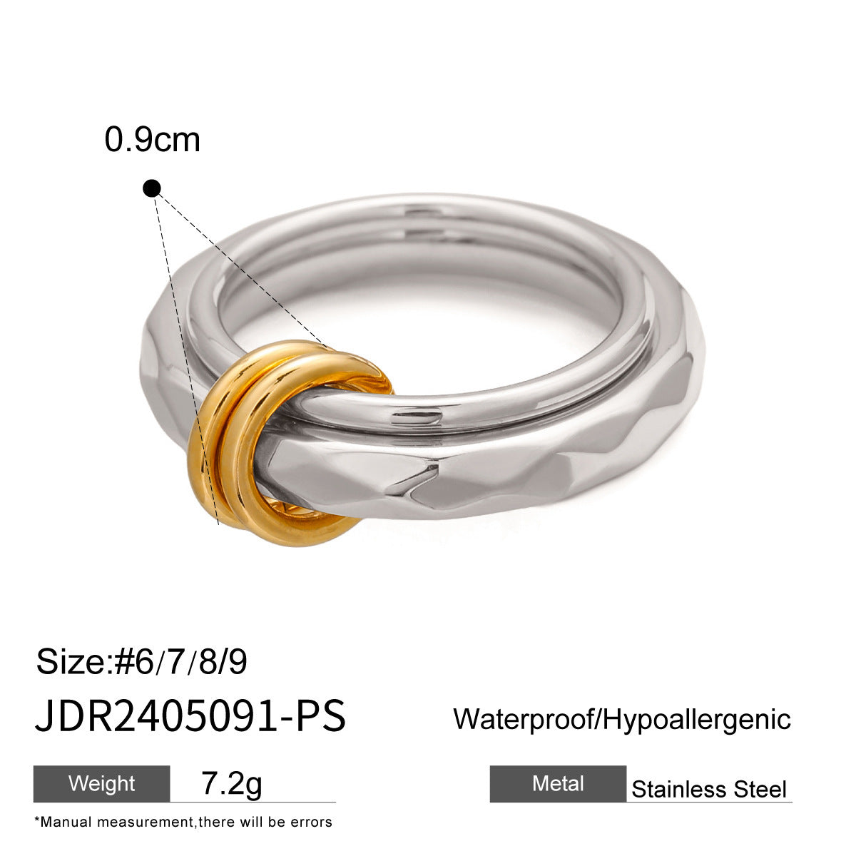 Color Matching Stainless Steel Ring Niche Exaggeration