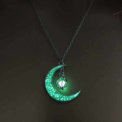 Glowing Pendant Necklaces Silver Plated Chain Necklaces