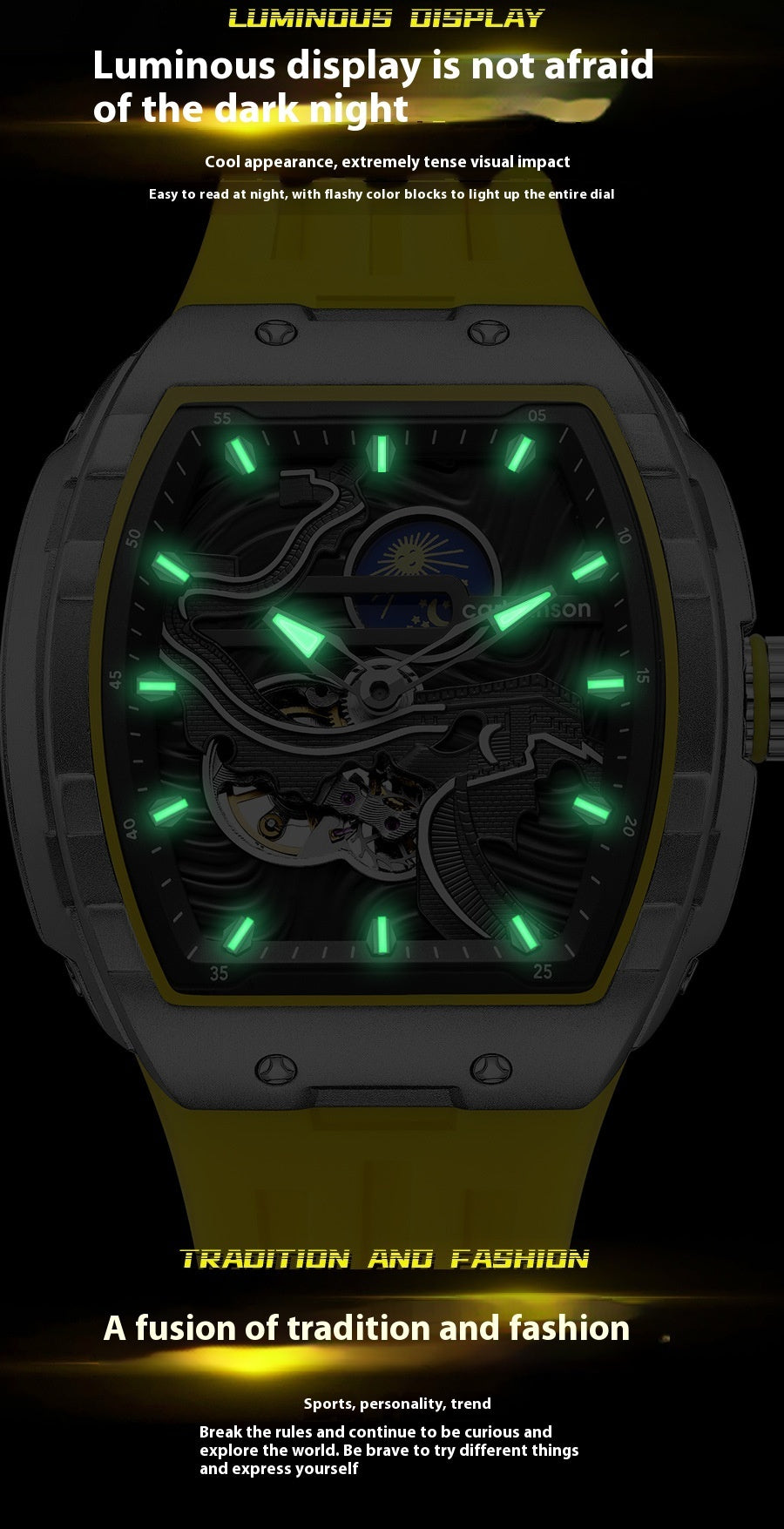 Men's Hollow Automatic Watch Luminous Waterproof Mechanical Watch