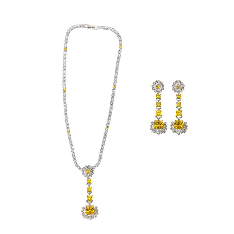 Elegant Zircon Necklace Set